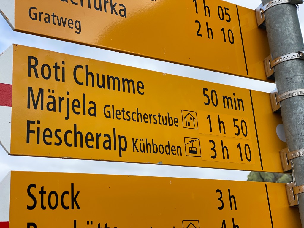 Aletsch Glacier Signs